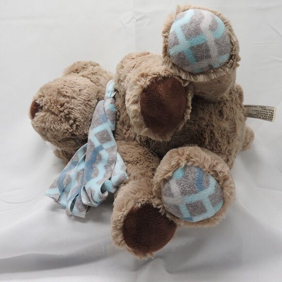 GENTLE TREASURES Winter Gray Plush Puppy Dog Beanie Hat Scarf Stuffed Animal - Picture 8 of 12